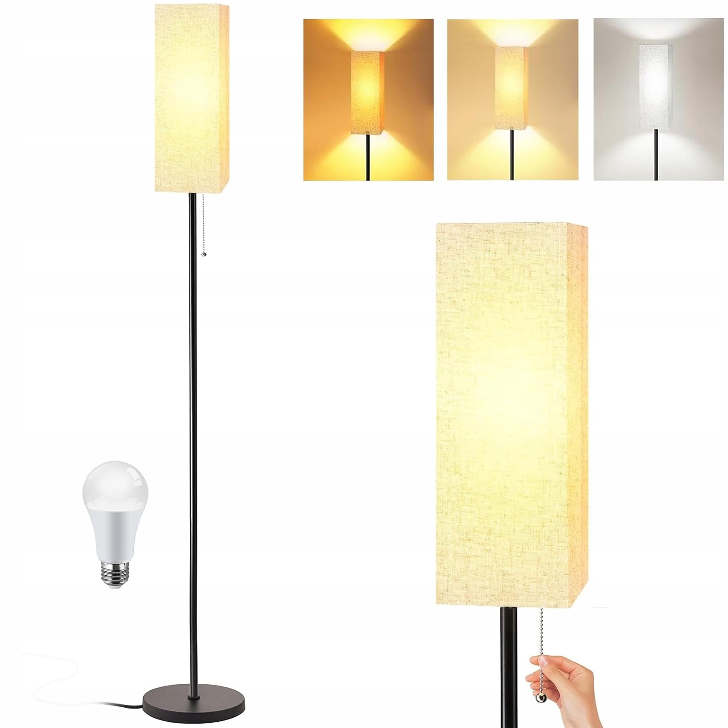 Lampa Stojąca Lampa Podłogowa Lampka Nocna Z Klosz 172 CM Smart
