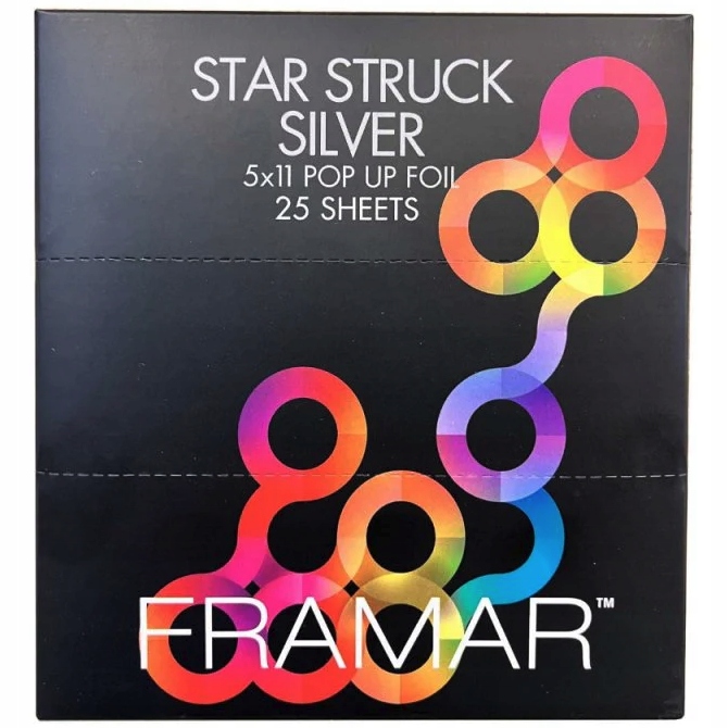 FRAMAR FOLIA FRYZJERSKA ALUMINIOWA W PASKACH STAR STRUCK SILVER 5X11 25 SZT