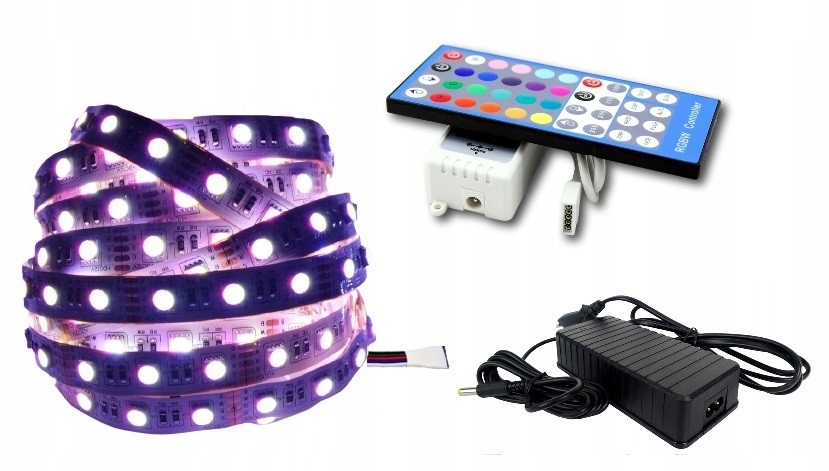 Sada Led pásků 5050 Rgbw 4v1 barva bílá přírodní osvětlení nábytku 5 m