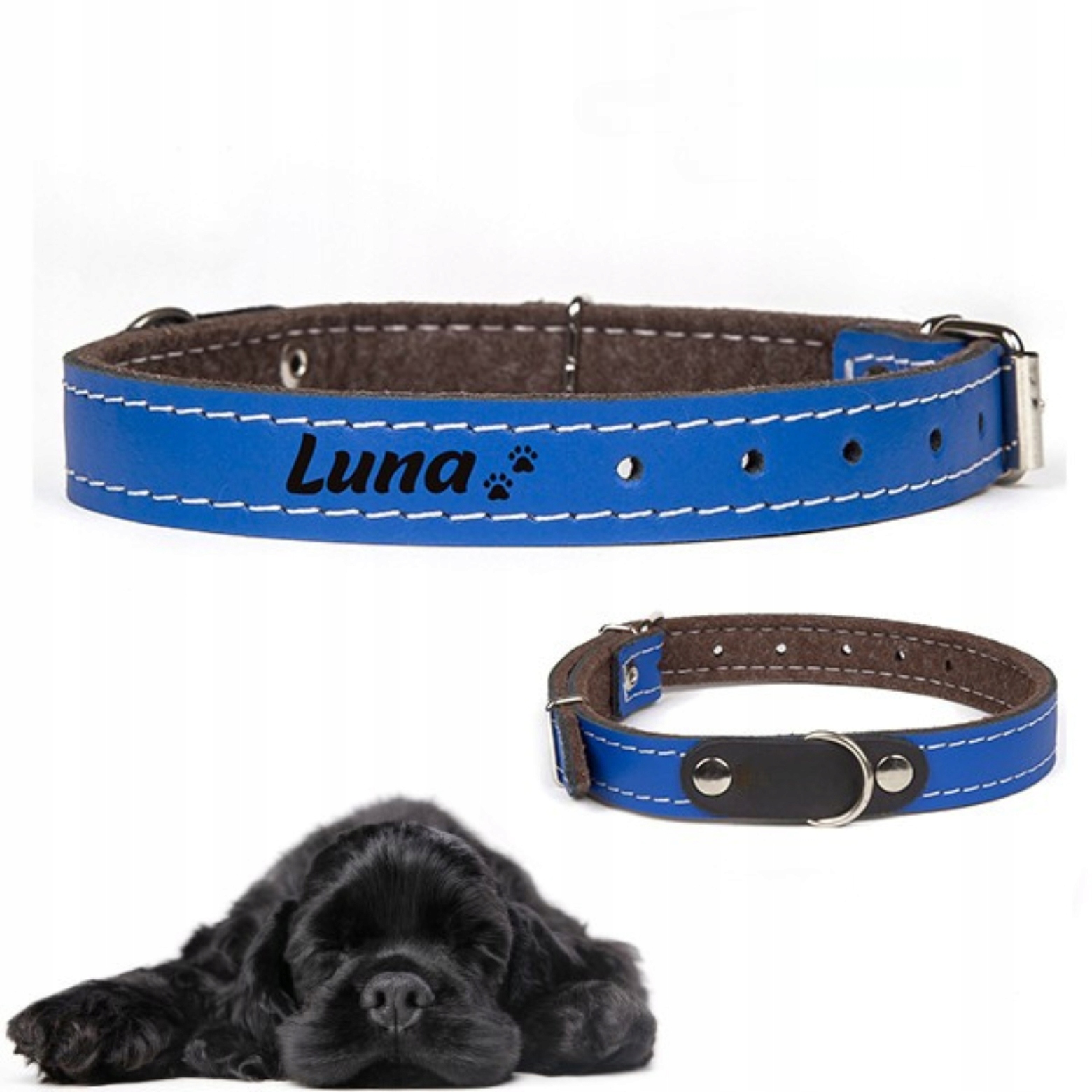 Levně Kožený obojek pro psa Se Jménem a Gravírováním Bonus Dogeste S