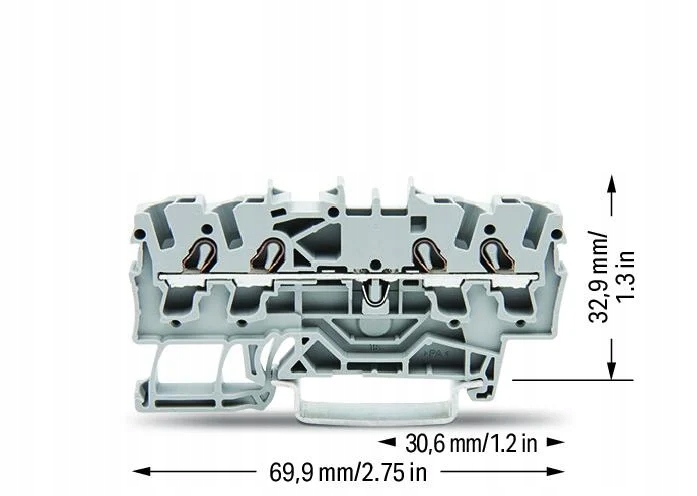 WAGO TOPJOBS ZŁĄCZKA SZYNOWA 4-PRZEWODOWA 2,5MM SZARA NA SZYNĘ TH35 ZUG EAN (GTIN) 4017332999281