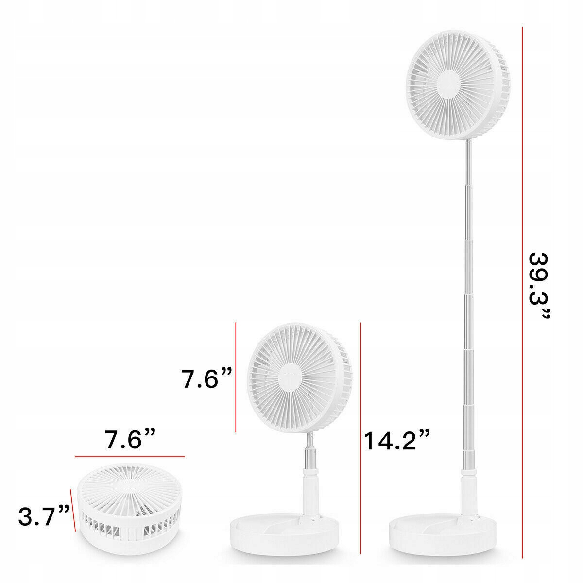 WIATRAK PRZENOŚNY WENTYLATOR ROZKŁADANY AKUMULATOR USB TELESKOPOWY 3 MOCE Liczba trybów prędkości 4