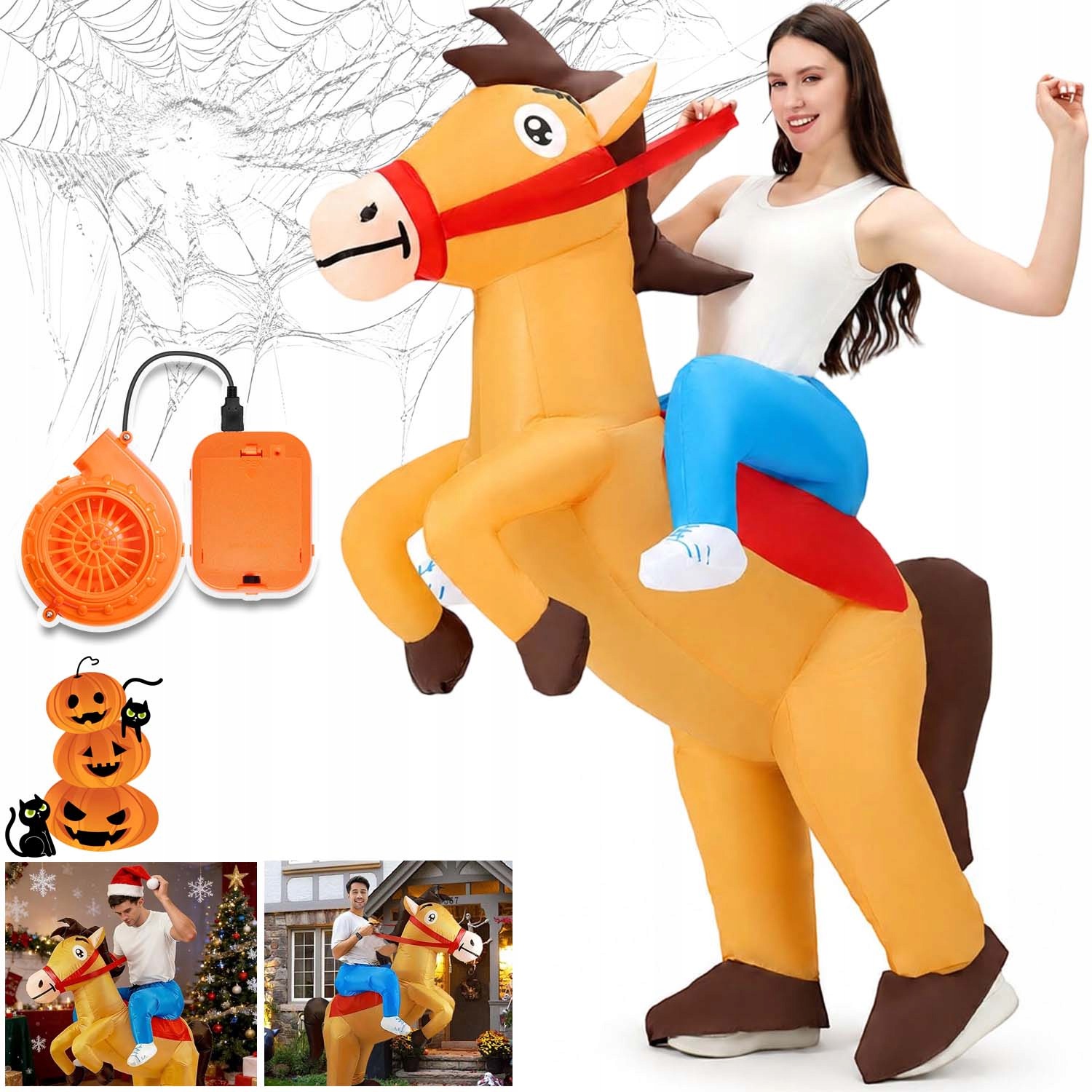Nafukovací Set Jezdec Na Koni Cosplay Kůň Halloween Karneval 150-190 CM