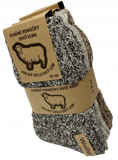 3x Pletené Horalské vlněné ponožky Meryno zimní Dárek 3x