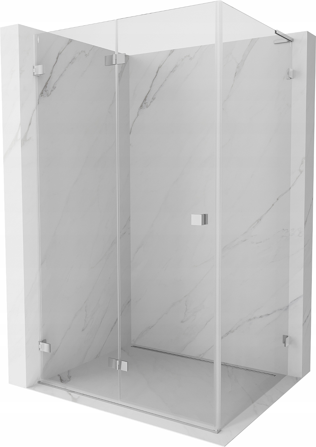 Mexen Lunar-F L Levá Skládací Sprchová Kabina 80x70 cm, Chrom, Transparent