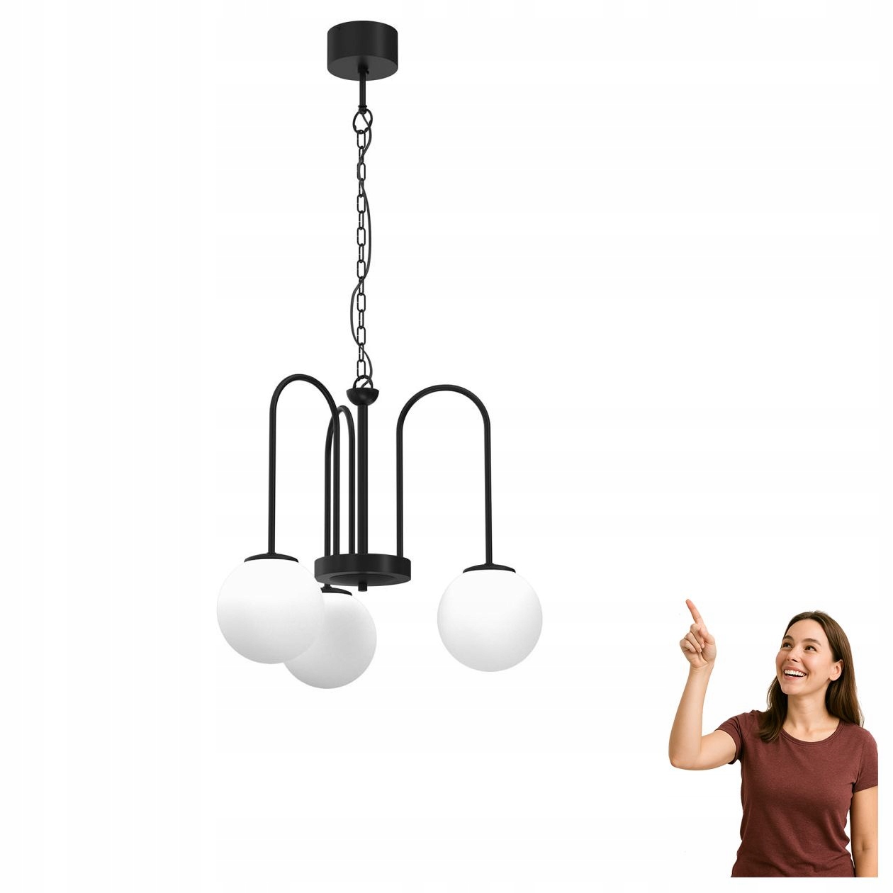 Tříramenný lustr s kuličkou Cambridge 3194 Luminex