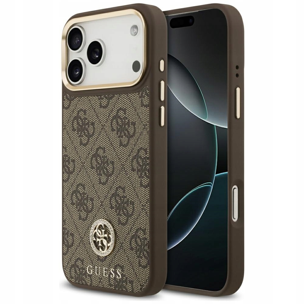 Originální pouzdro Guess MagSafe pro iPhone 17 Pro Max, hnědý obal zadní kryt