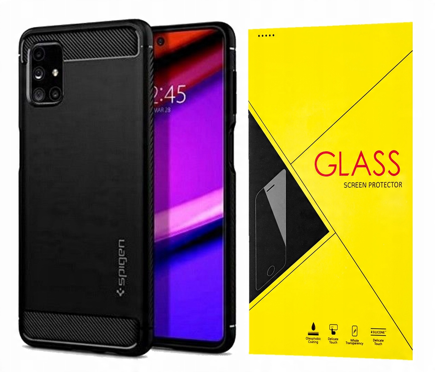 

Spigen Rugged Armor Etui Case Do Galaxy M51 +szkło