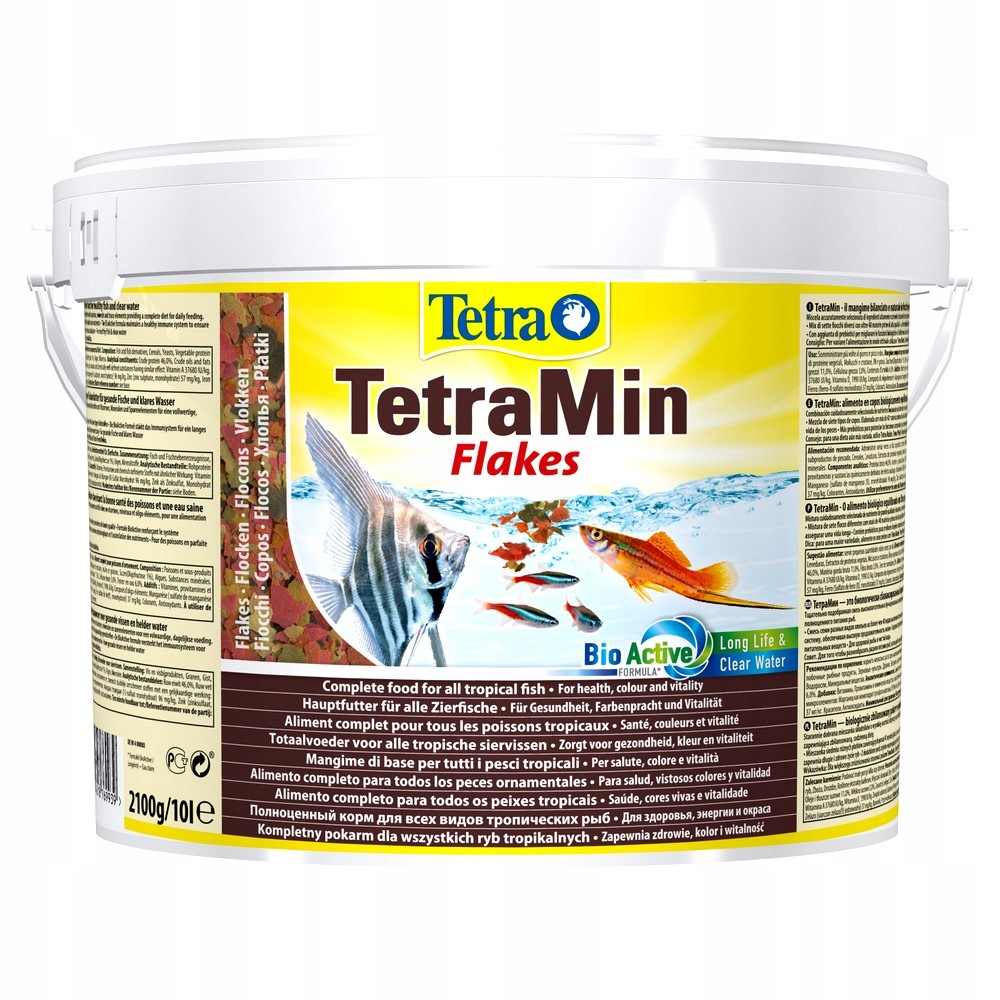 Levně Krmivo V Akvarijních Vločkách Pro Ryby Kbelík Velké Krmivo Vločkové 10 L