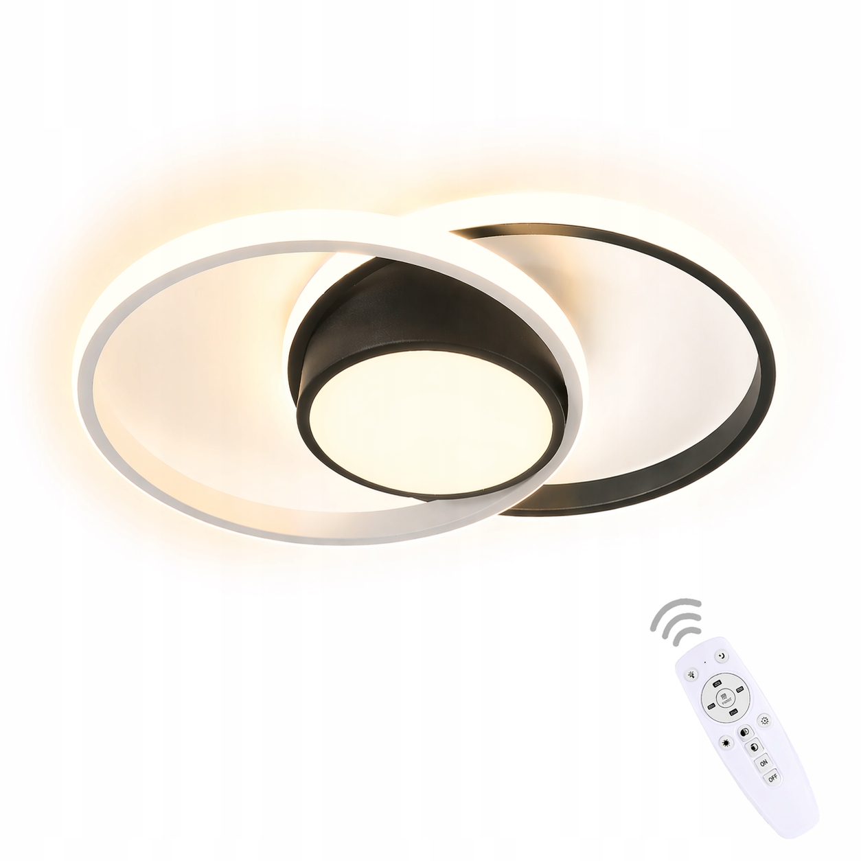 Stropní Led lampa závěsná černá bílá moderní s dálkovým ovládáním do obývacího pokoje 40W
