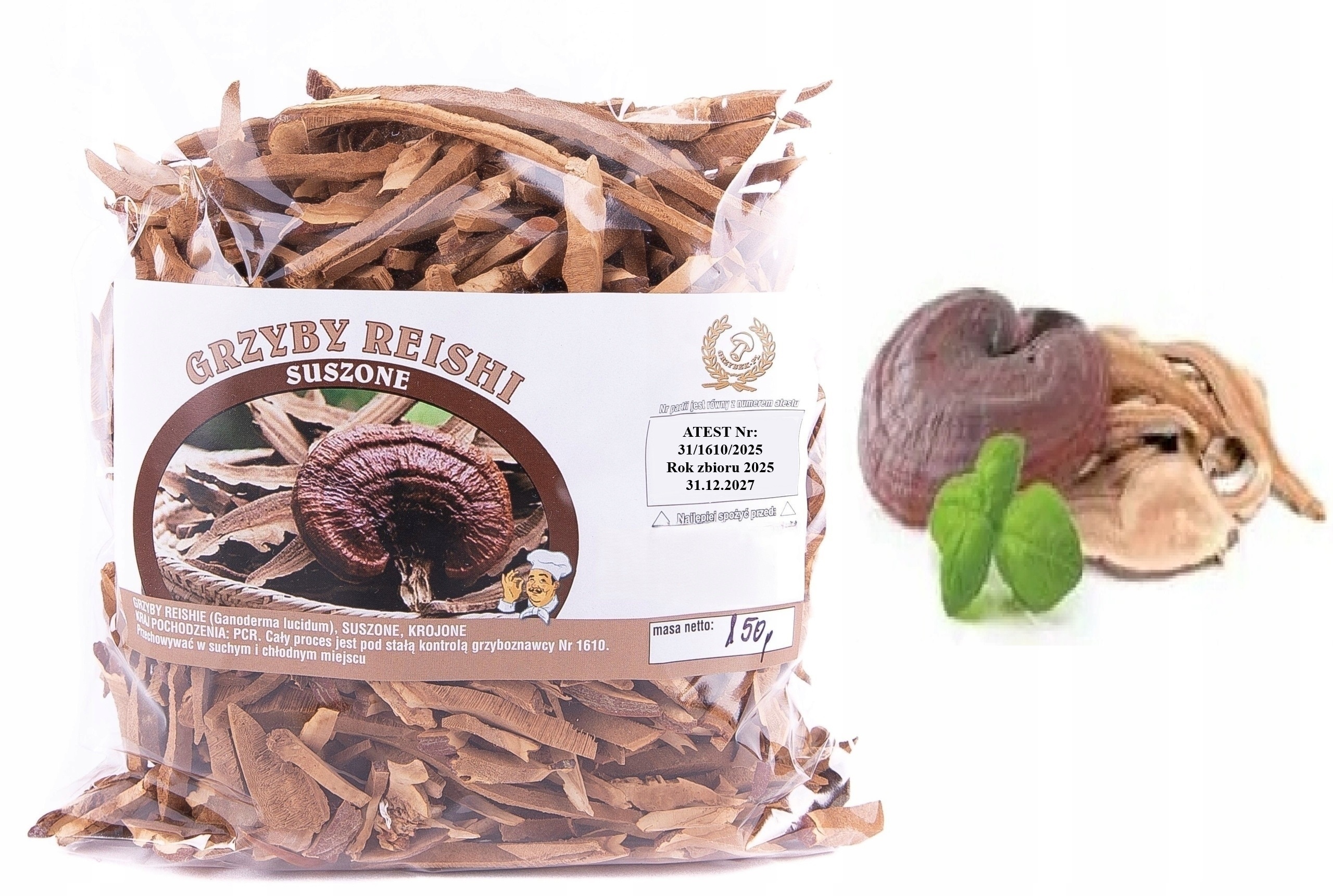 Levně Houby Reishi (Ganoderma lucidum) Krájené 150 g sušené houby