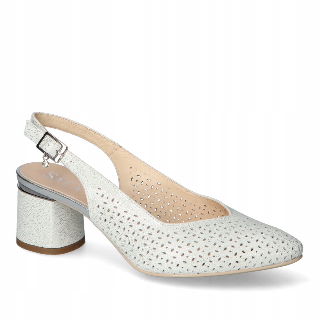 Sandály Sala 9842/2219 Stříbrné nubukové 36