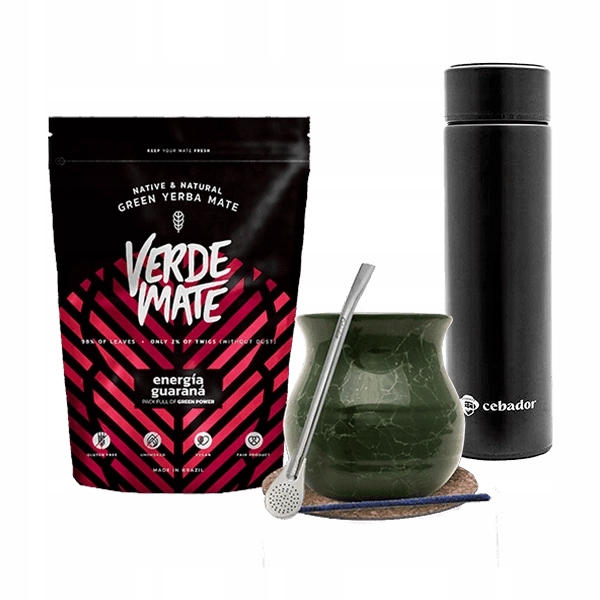 Sada Yerba Mate Verde Mate Energia Guarana Termoska Led Tykev Bombilla 500 g