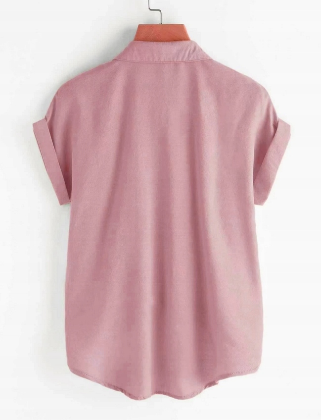 ELEGANCKA MODNA KOSZULA DAMSKA BLUZKA KOLORY XL Rękaw krótki rękaw