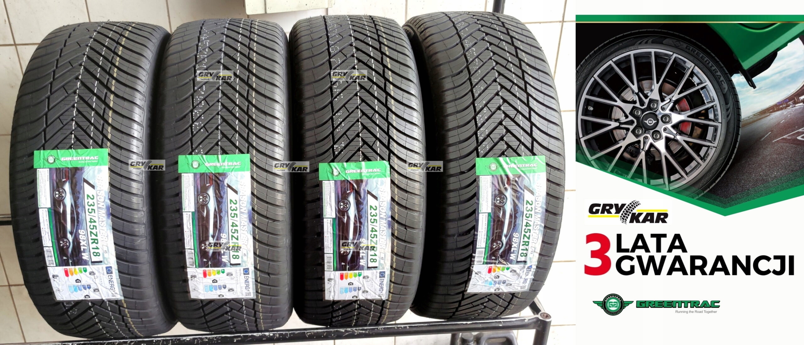 Opony 235/45R18 Greentrac Season Master 2025r 4szt. C/B/71dB 3 lata gwar.