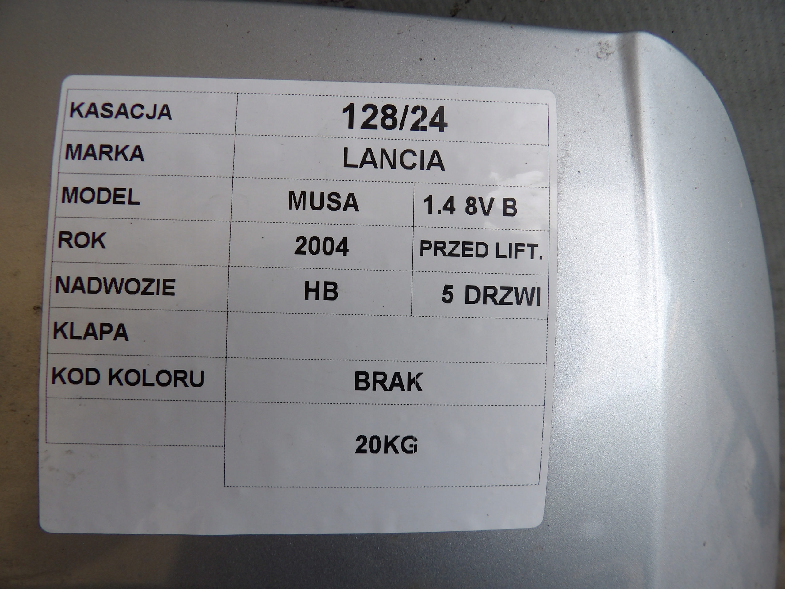 Lancia Musa boot doors HB 5D