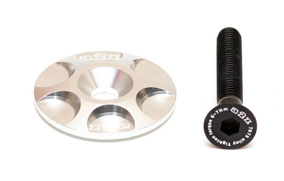 Top Cap, kapsel ze śrubą w zestawie A2Z srebrny lekki, aluminiowy