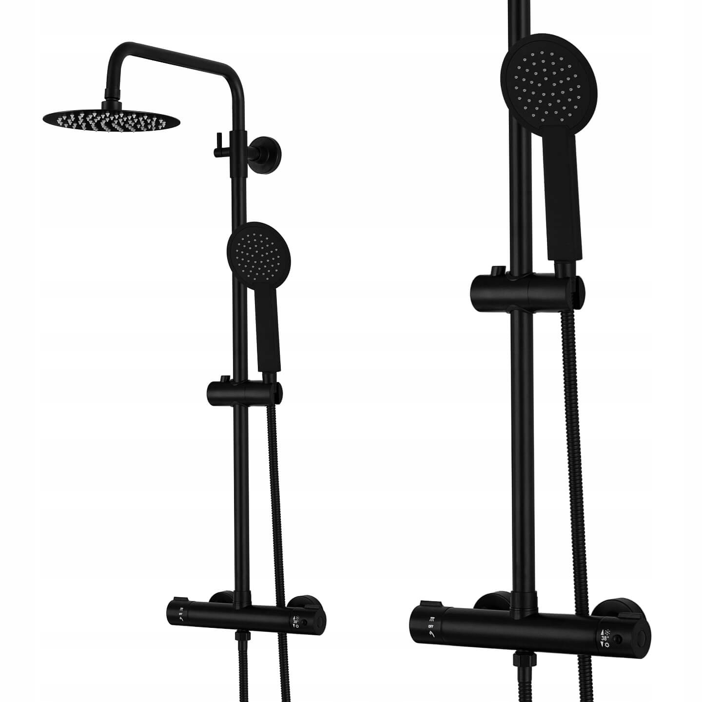 Čierny Sprchový Set S Termostatom