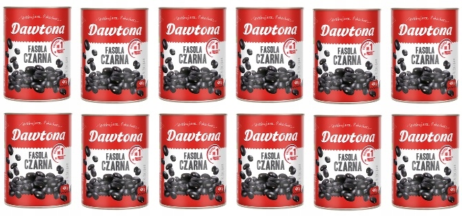 Levně 12 x 400 g Dawtona Černé konzervované fazole Karton