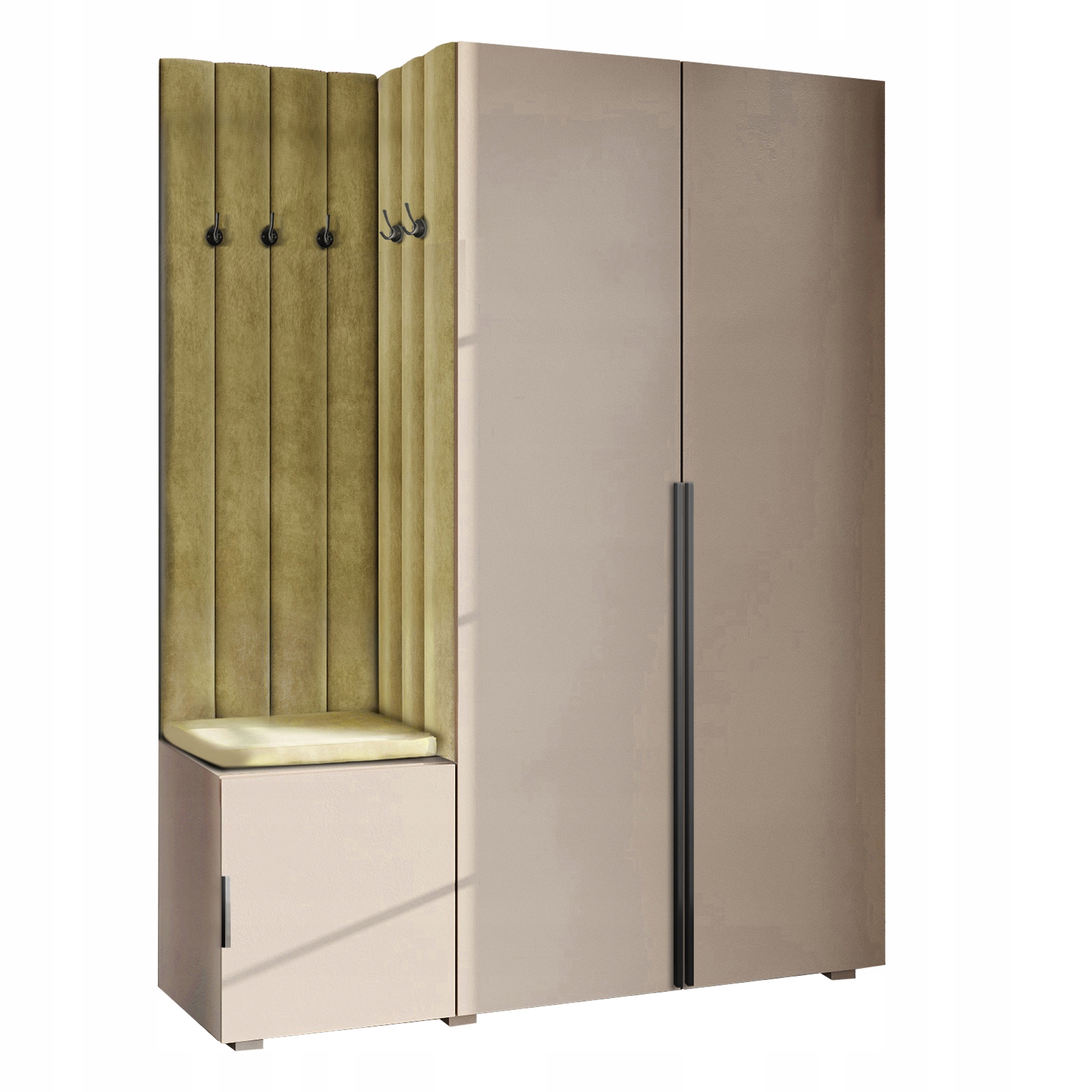 Šatní Skříň Do Předsíně S Sedákem Béžová Hexa Černá 32