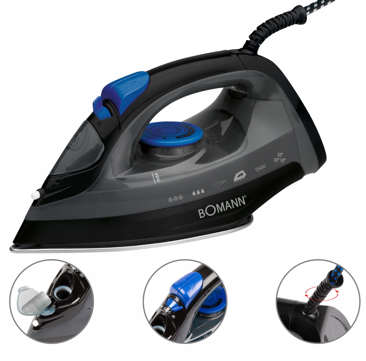 

Mocne Żelazko Parowe Ceramiczne Samoczyszczące