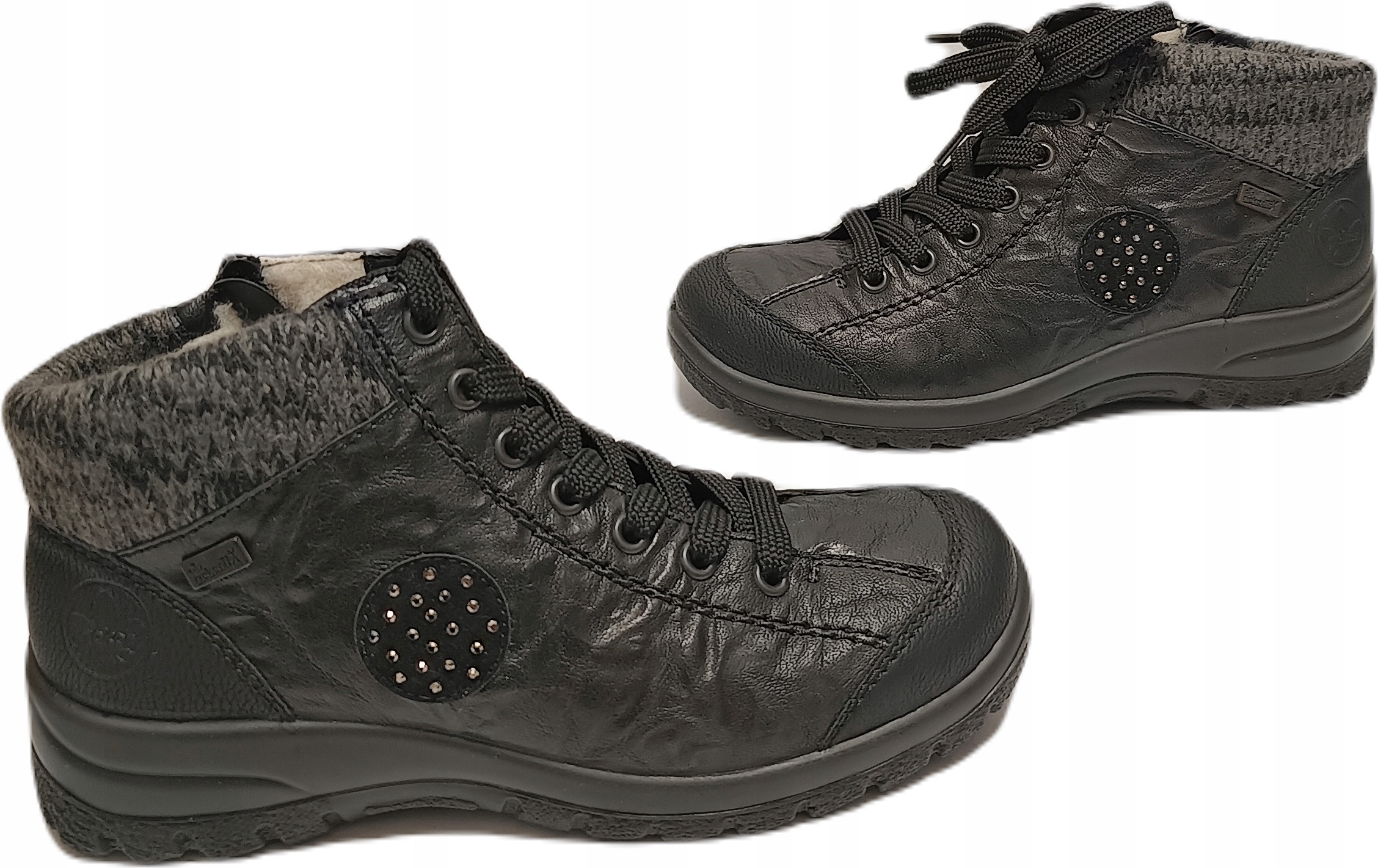 Kotníkové Boty boty membrána Tex kůže Rieker L7110 černé r36