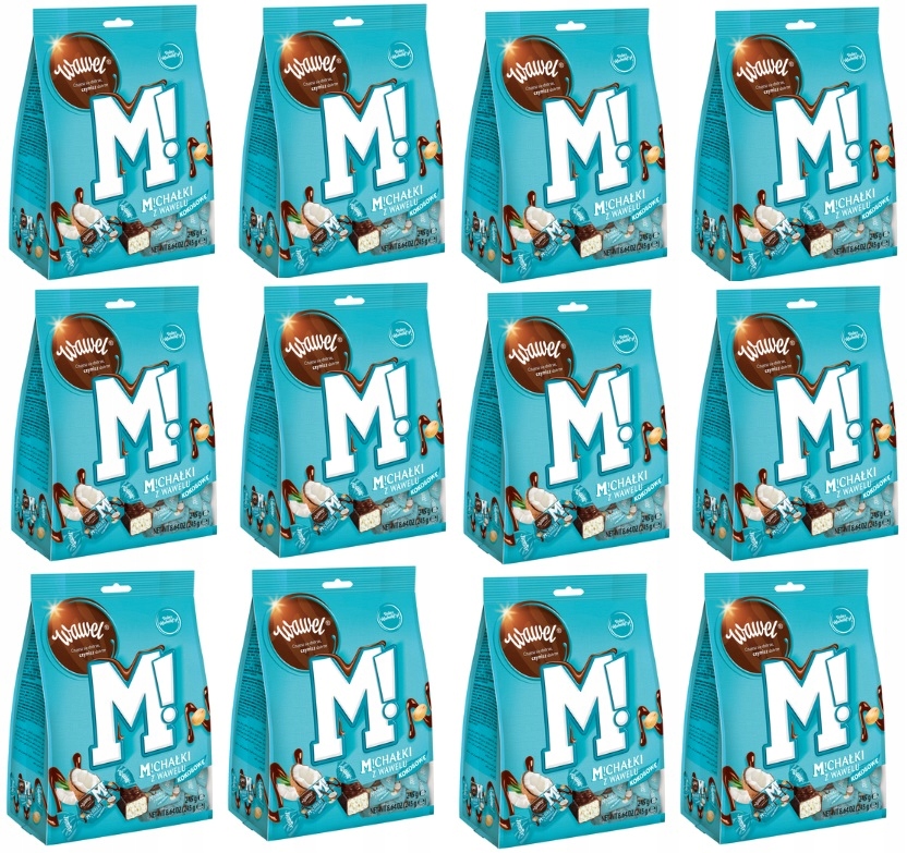 12x 245g Wawel Michałki z Wawelu kokosowe Cukierki Karton