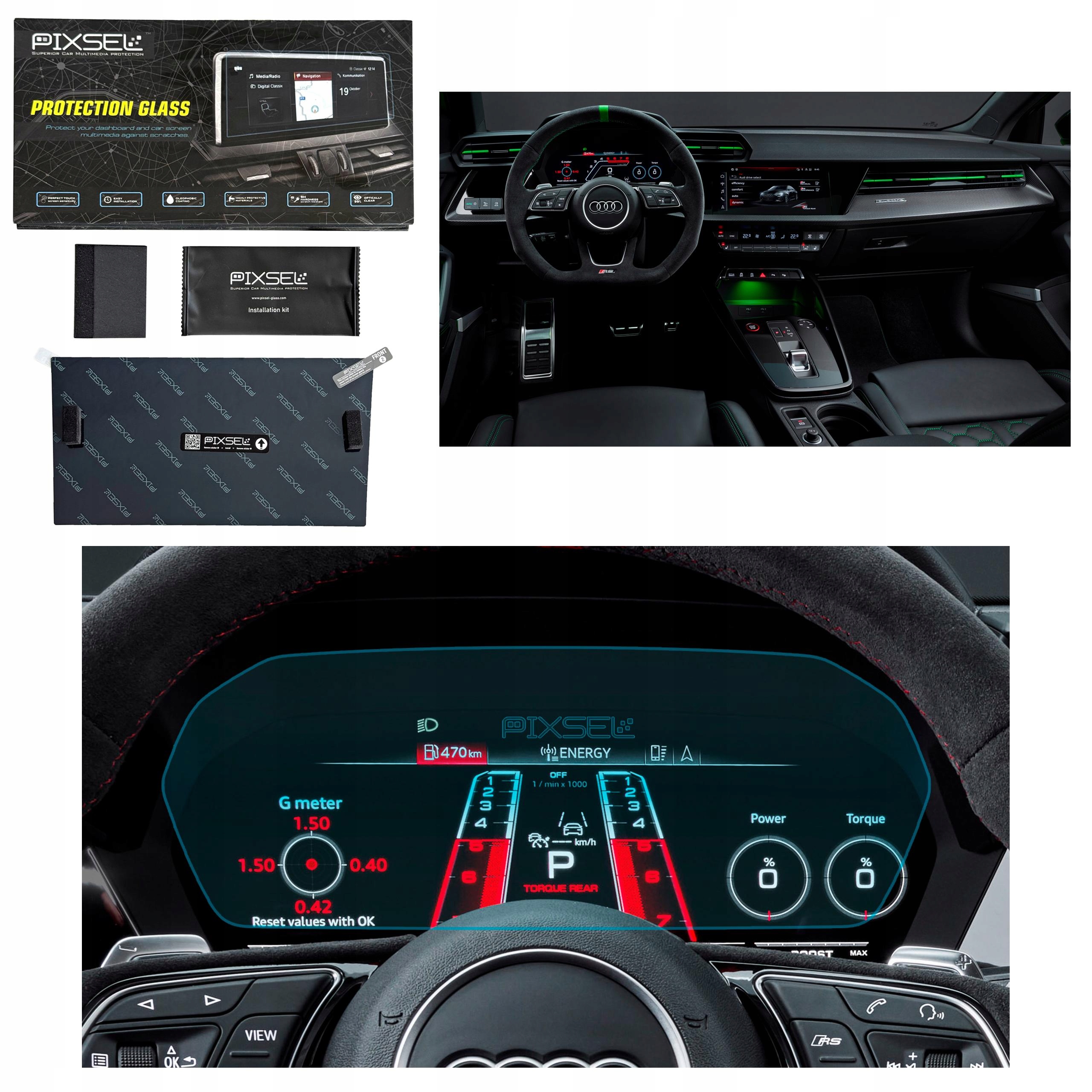 Antyodciskowe Matowe Szkło Ochronne Audi A3/S3/RS3-11.9“ 2020-