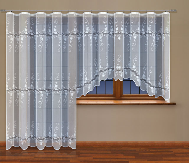 Piękny Komplet Balkon z taśmą firany balkonowe gotowe 200x230 300x160