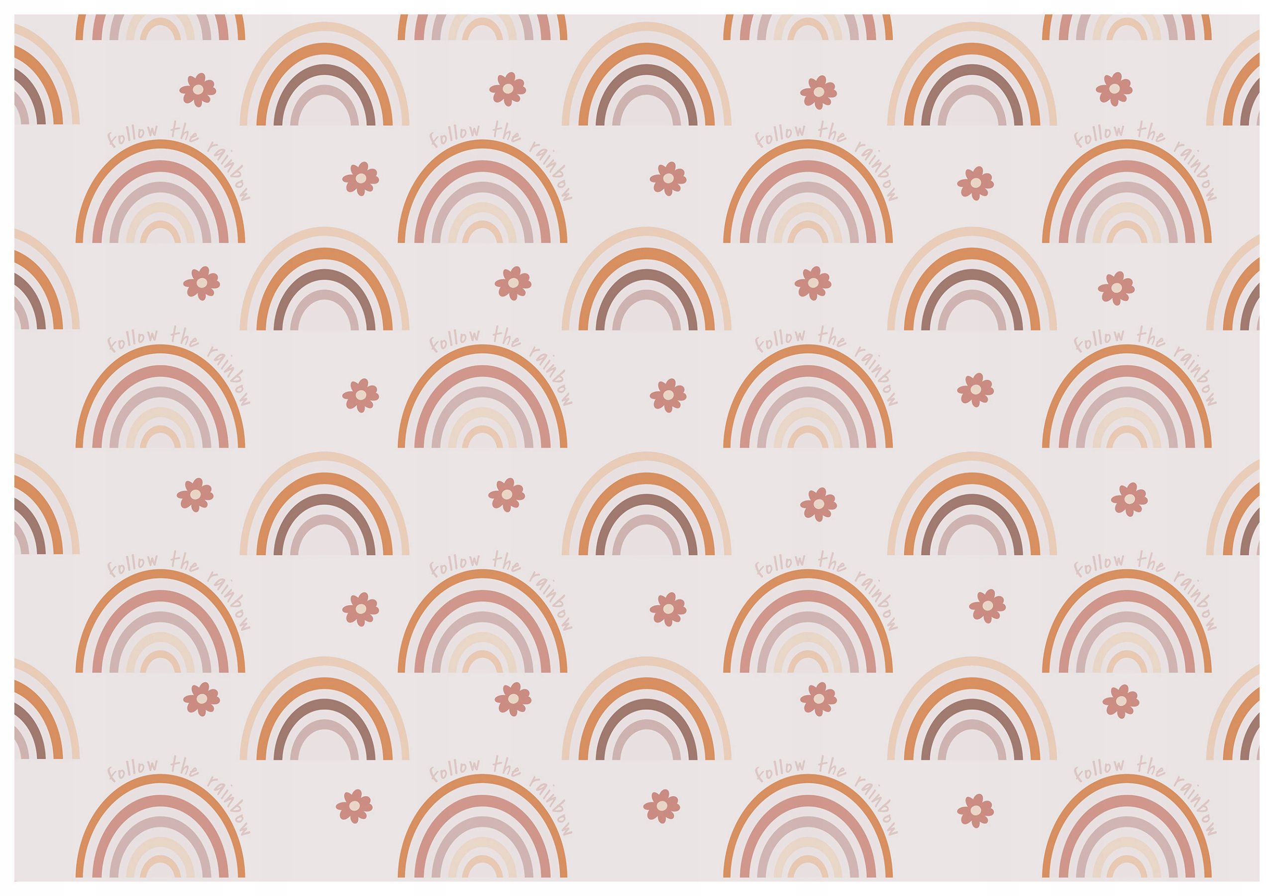 Tapeta Duha Květiny Follow the Rainbow do dětského pokoje 254x184 lepidlo