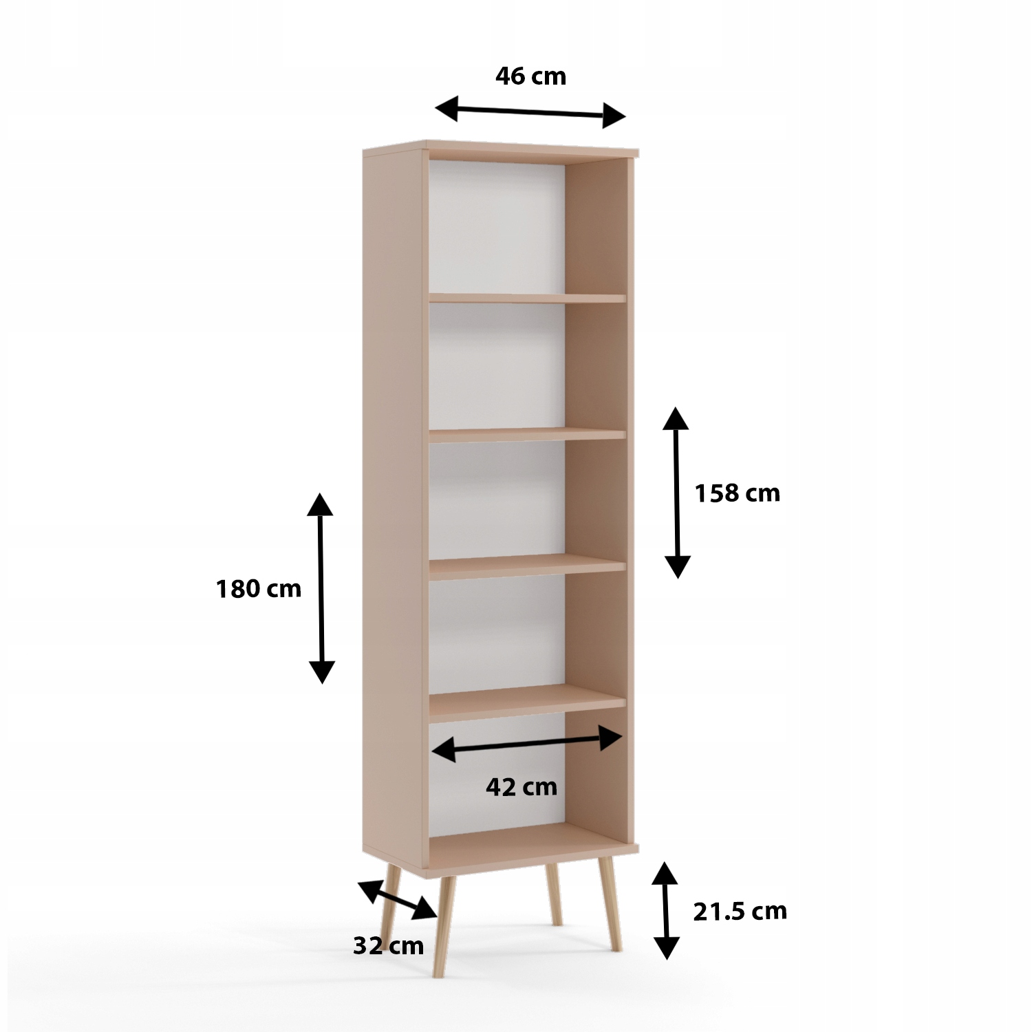 Regał BOHO drewniane nogi DĄB CRAFT ZŁOTY Kod producenta REGAŁBOHODCZ