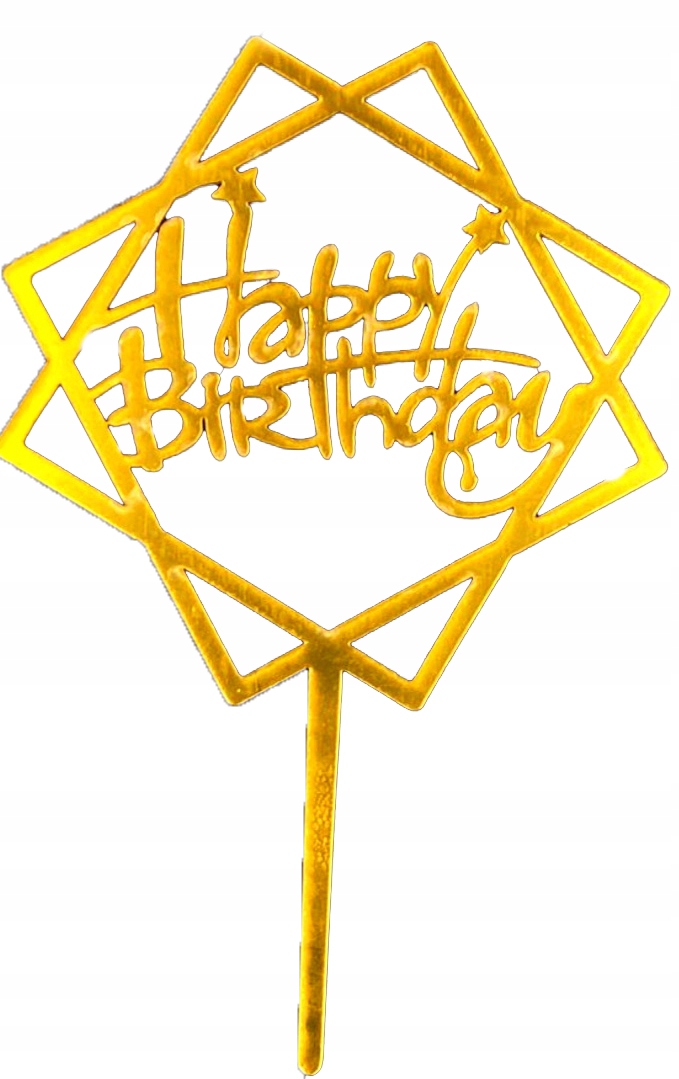 

Topper Złoty Happy Birthday dekoracja tort W4 Ds