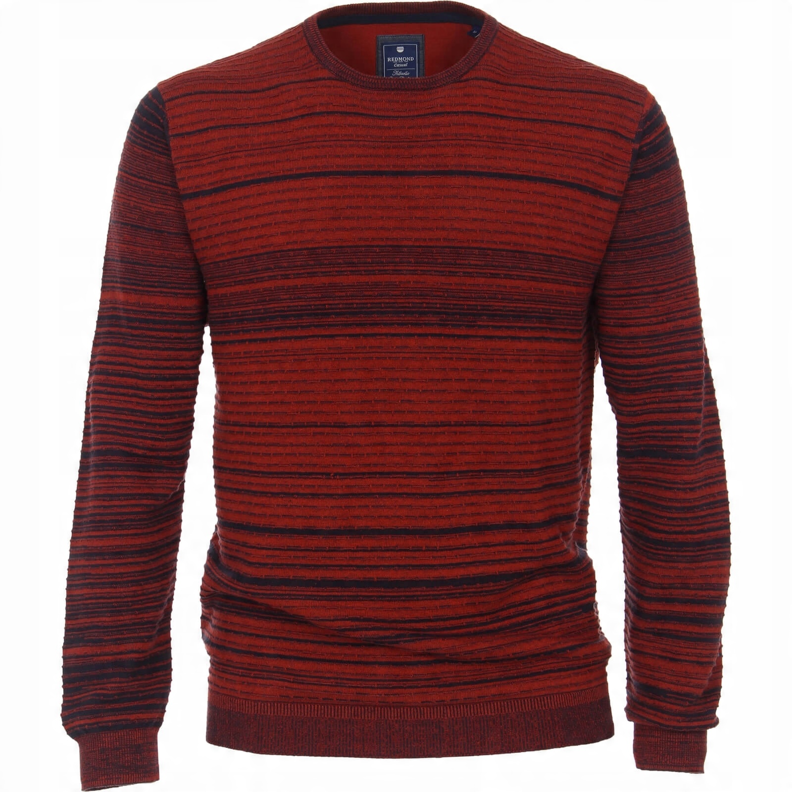 

sweter męski w paski bordowy O-neck Redmond XL