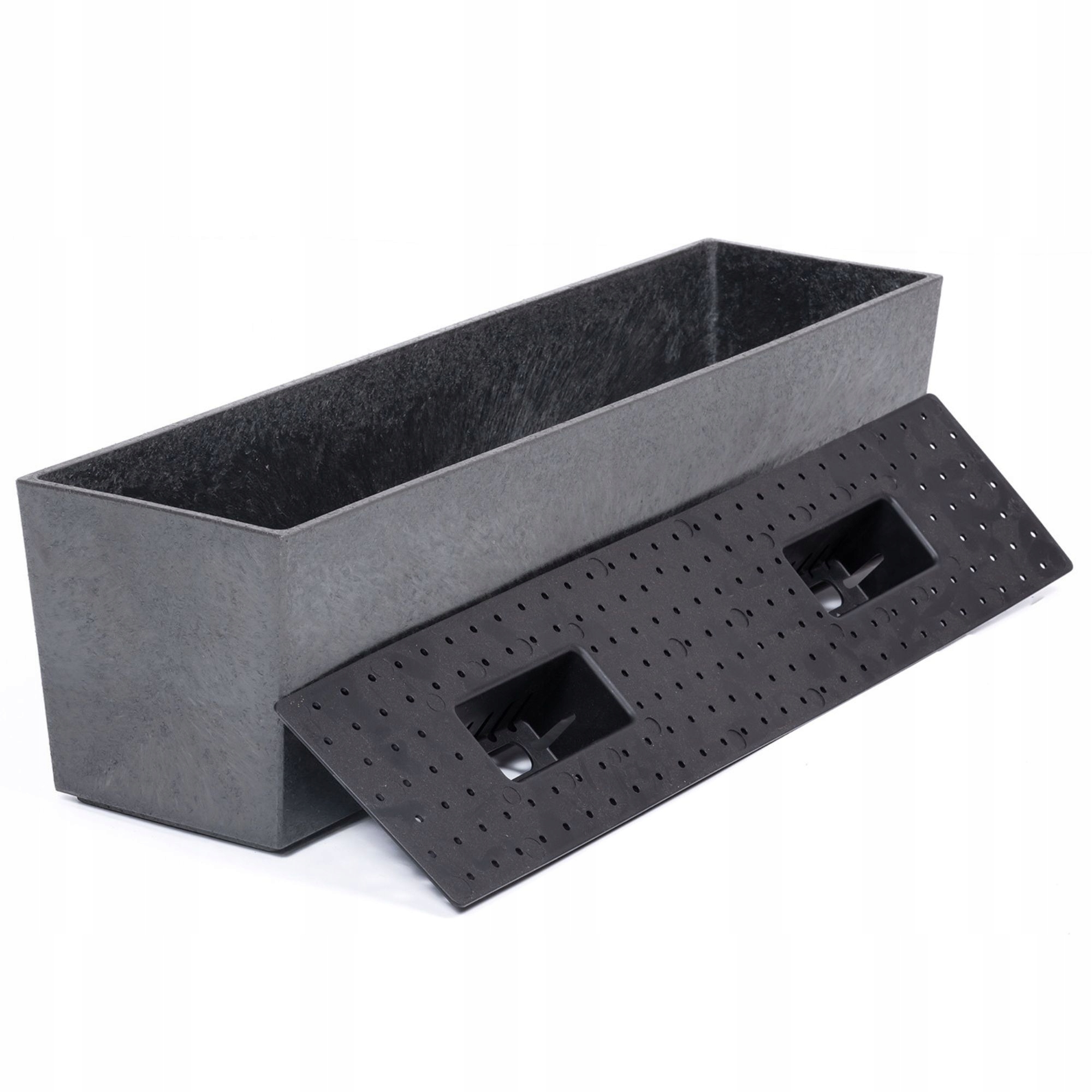 Doniczka Donica Duża Balkonowa Ogrodowa Balkon Taras Eco Szara 15x61cm