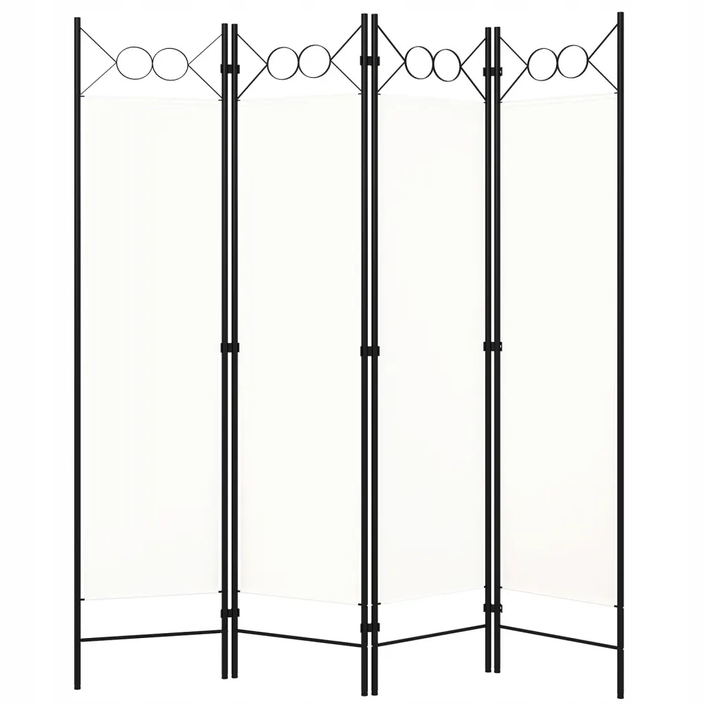 Parawan 4-panelowy, biały, 160 x 180 cm