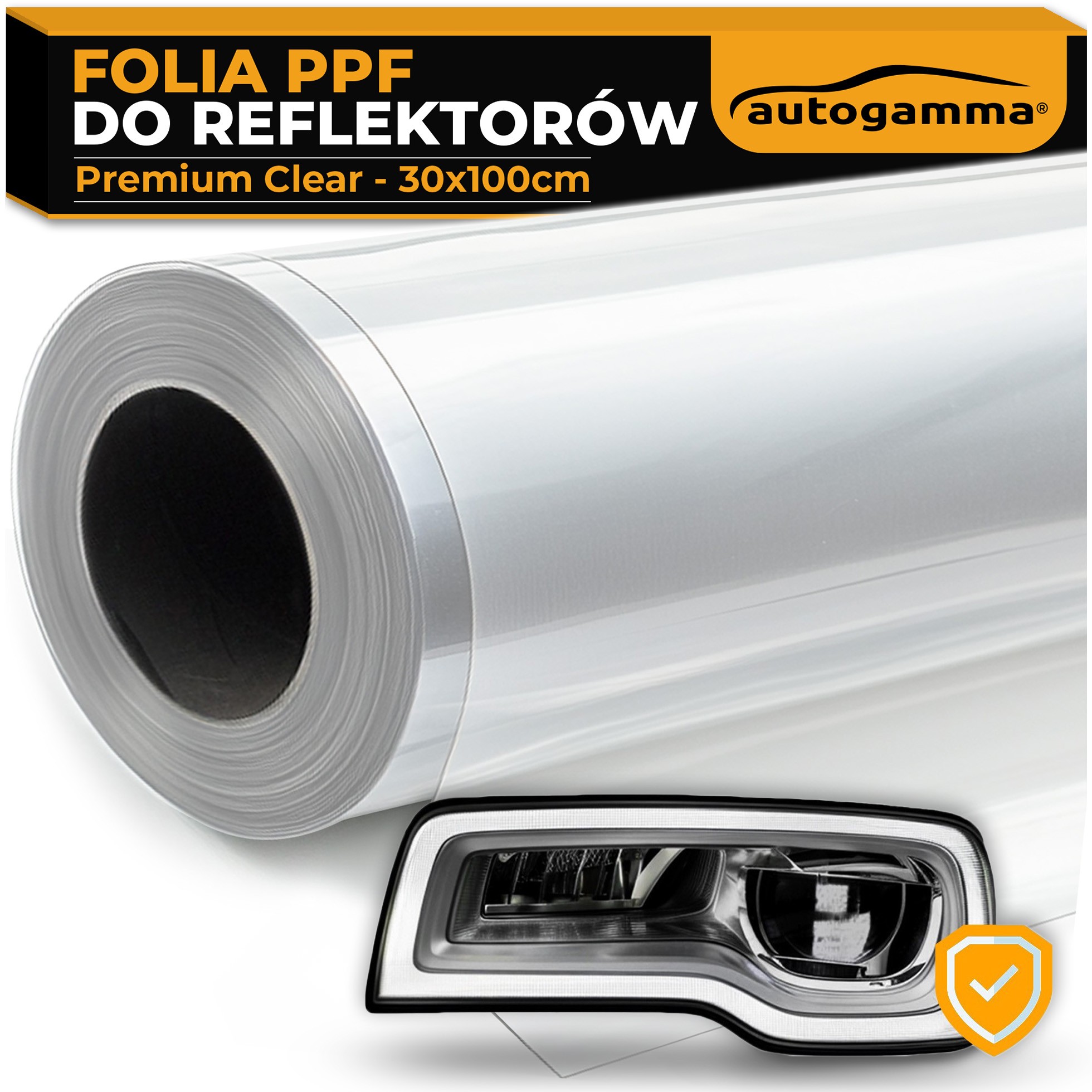Folia PPF do reflektorów Auto Gamma bezbarwna samoprzylepna 30x100 cm