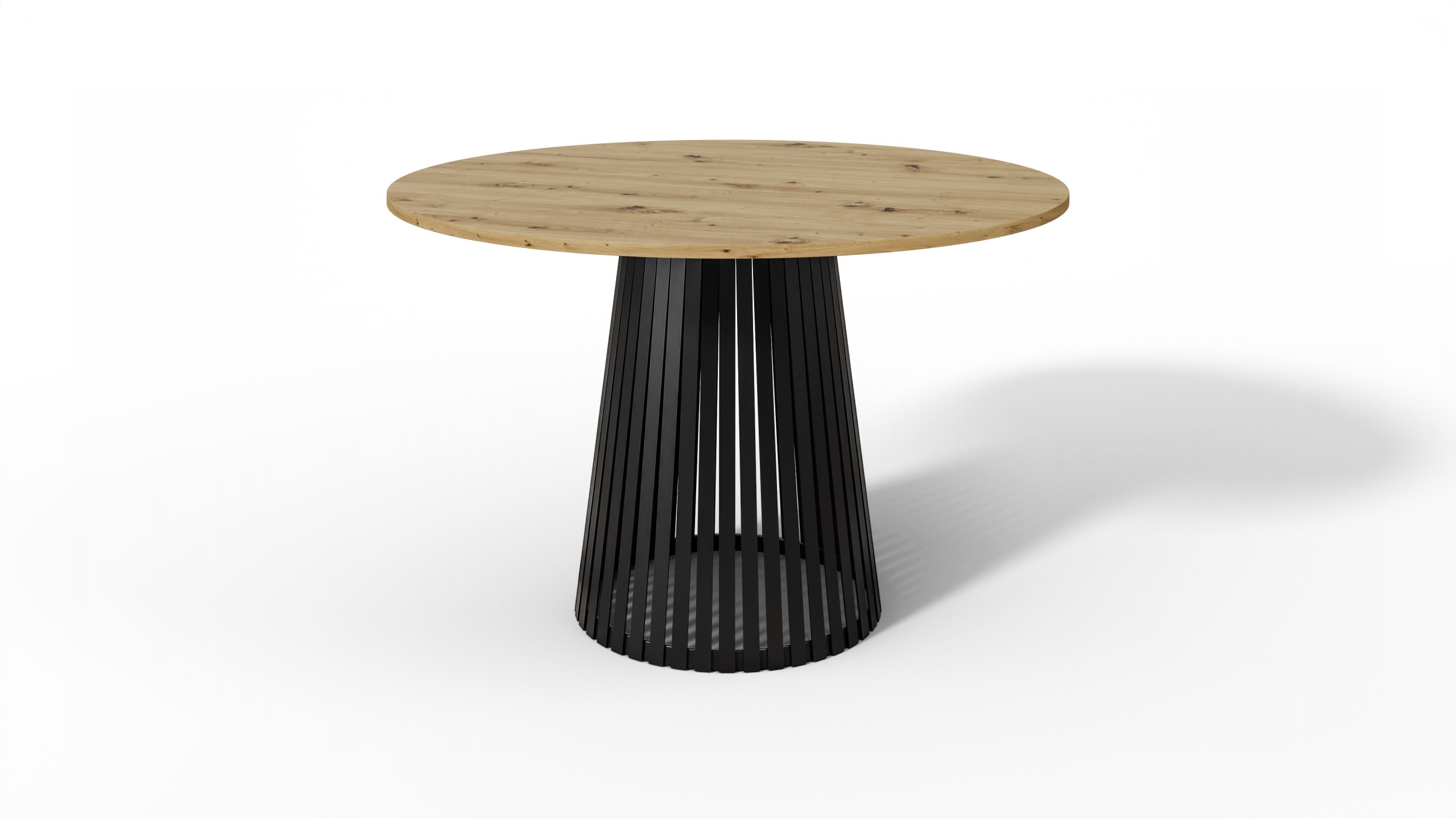 Velký stůl do obývacího pokoje, kulatý stůl Dub Artisan 100 cm, loftový stůl 100