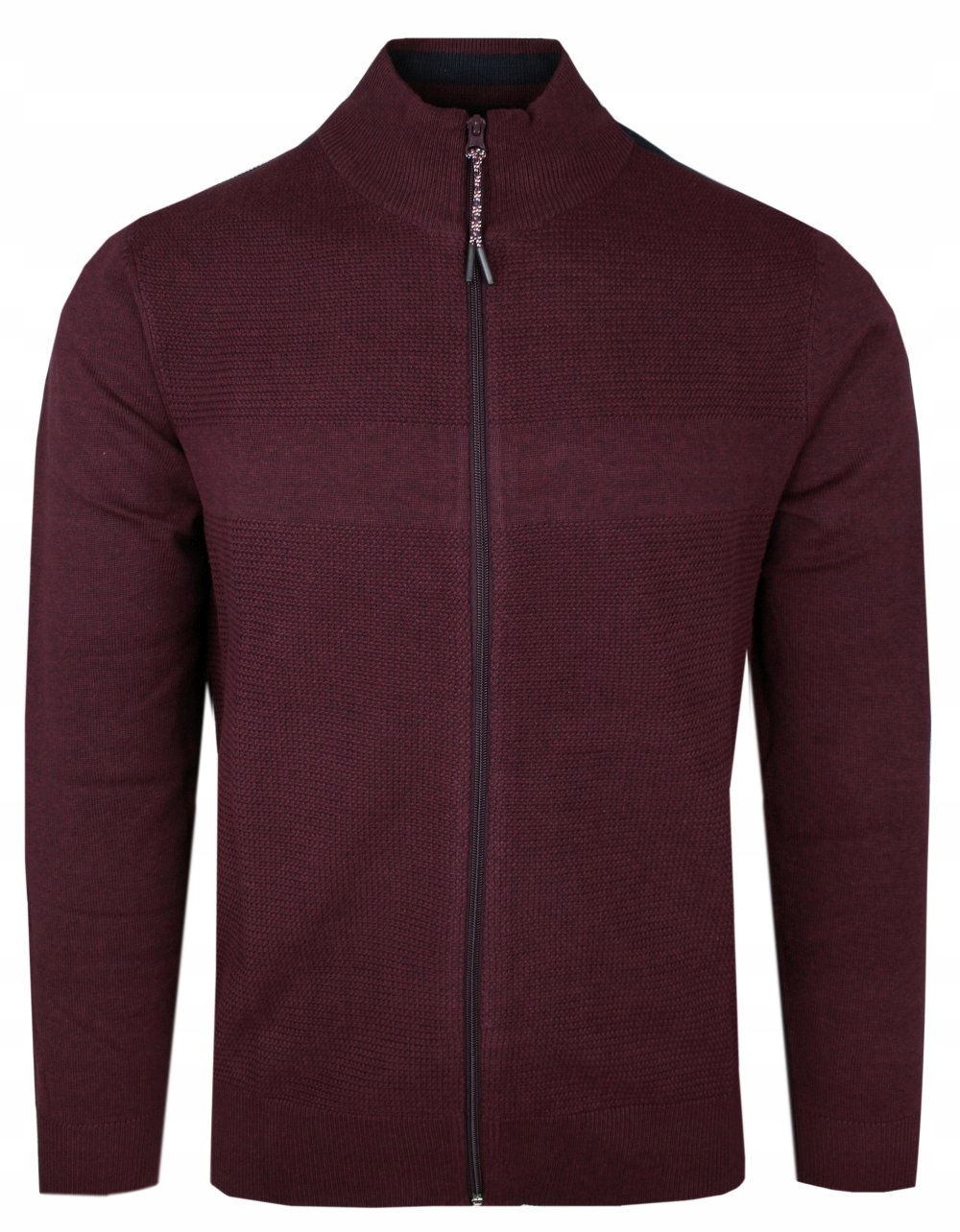 Rozpínací bavlněný svetr (Kardigan) Adriano Guinari Bordový XXL
