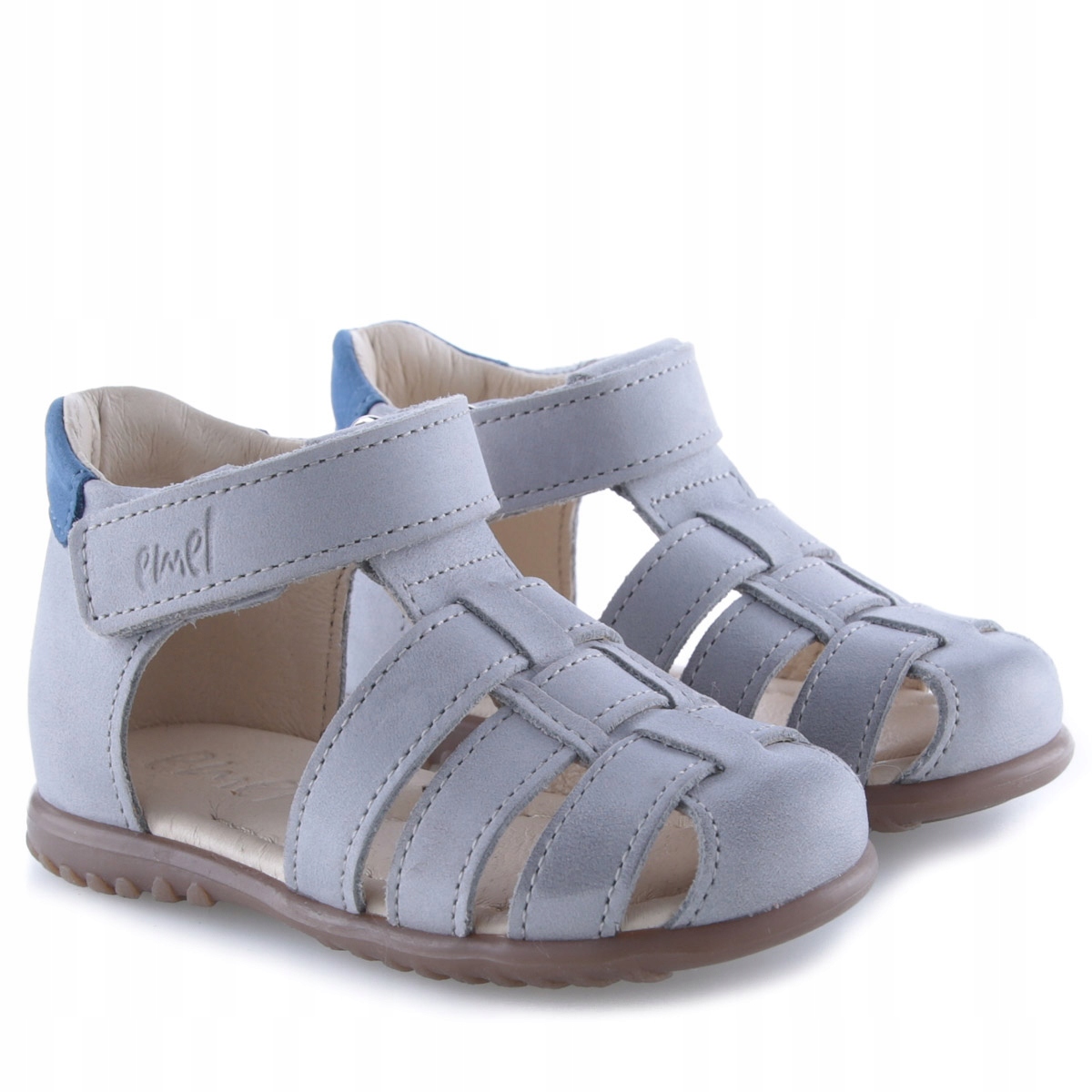 Emel Es 1078-39 Skórzane Sandałki Roczki Zakryte Palce r.25