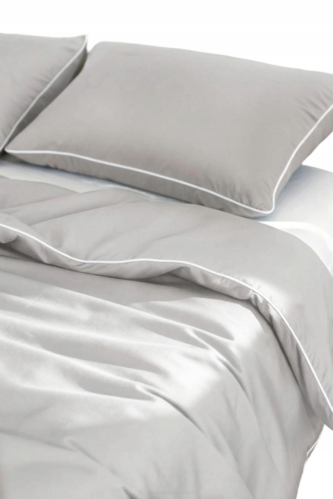 Posteľná Bielizeň bambusová 160x200 sivá s bielou bizou