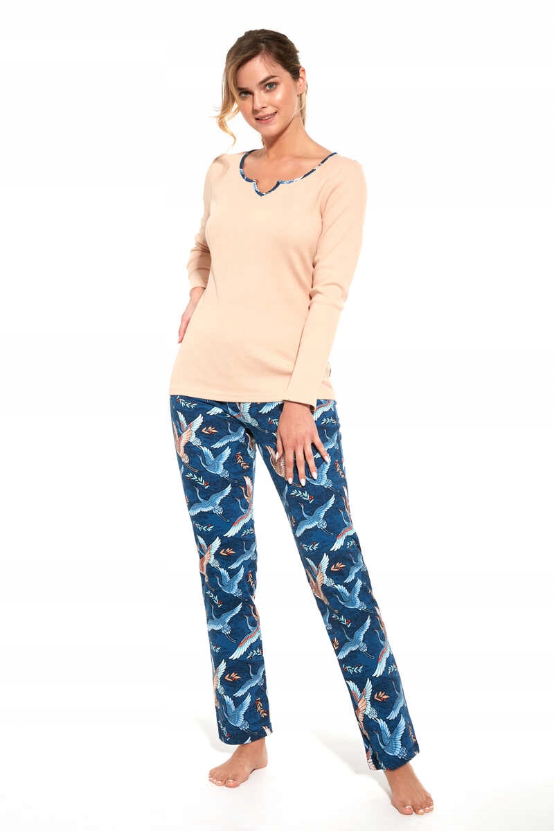 Cornette Dámské bavlněné pyžamo Veronica 739/318 béžová XL