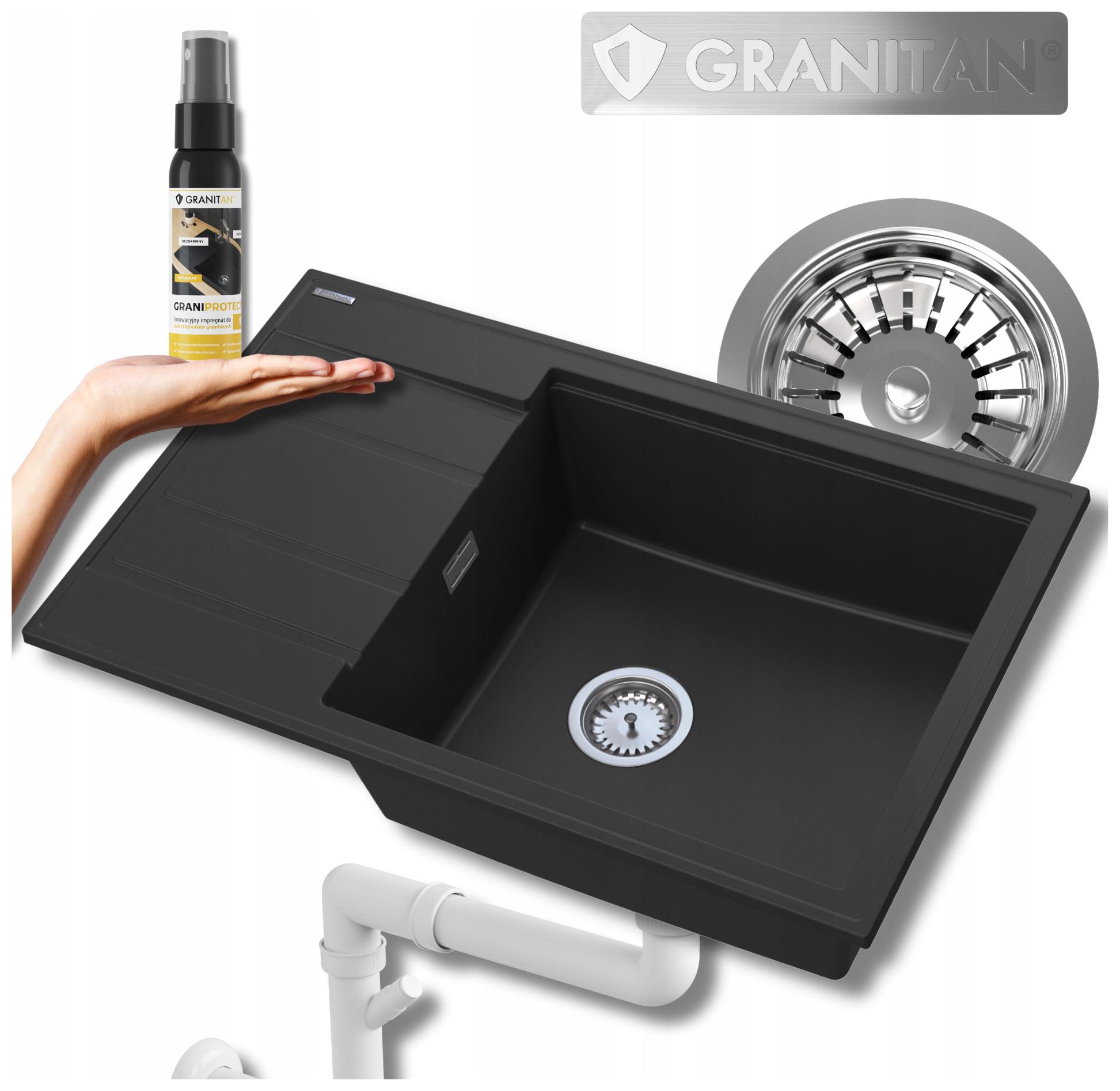 Jednokomorový granitový dřez Louis Sada Dřez Sifon Deska