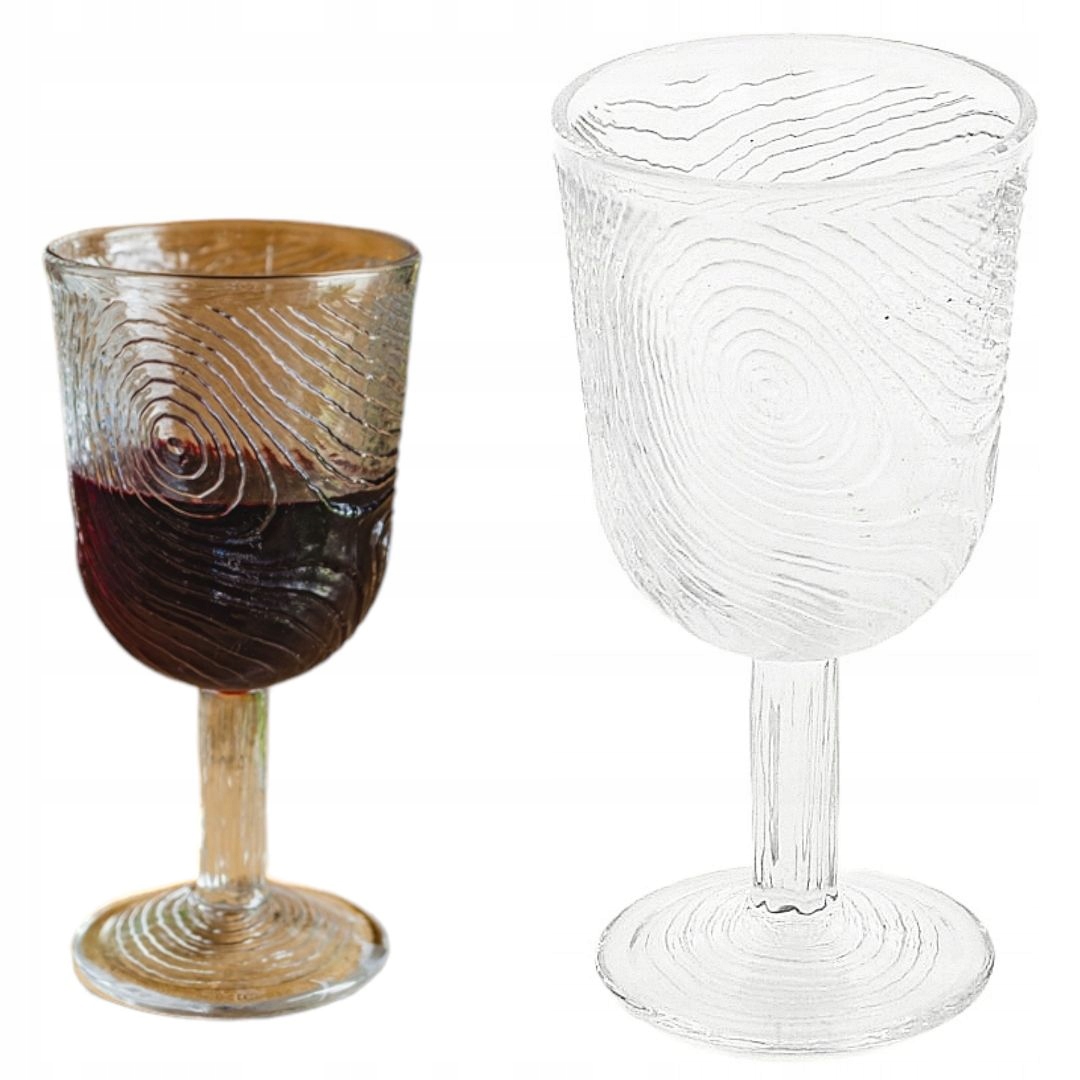 Sklenice Na Víno S Dřevěným Vzorem Arbre, Skleněná, Průhledný