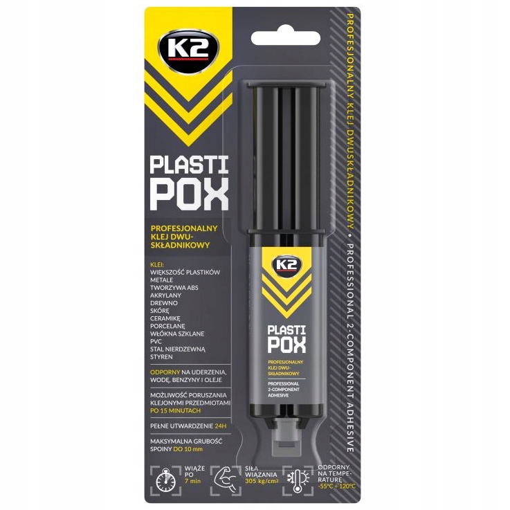 Klej Do Spawania Plastików Tworzyw K2 PlastiPox Dwuskładnikowy Mocny 25g
