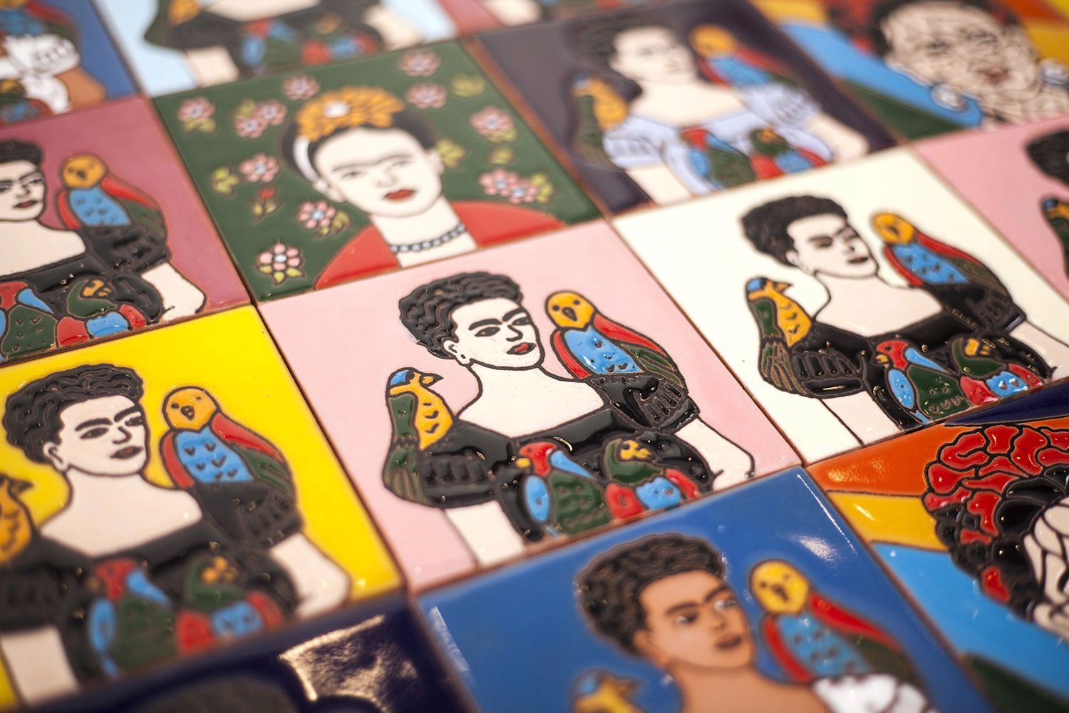 Płytki Ścienne 10x10 Dekoracyjne Frida Kahlo Meksykański patchwork - Fridas Szerokość produktu 10.5 cm