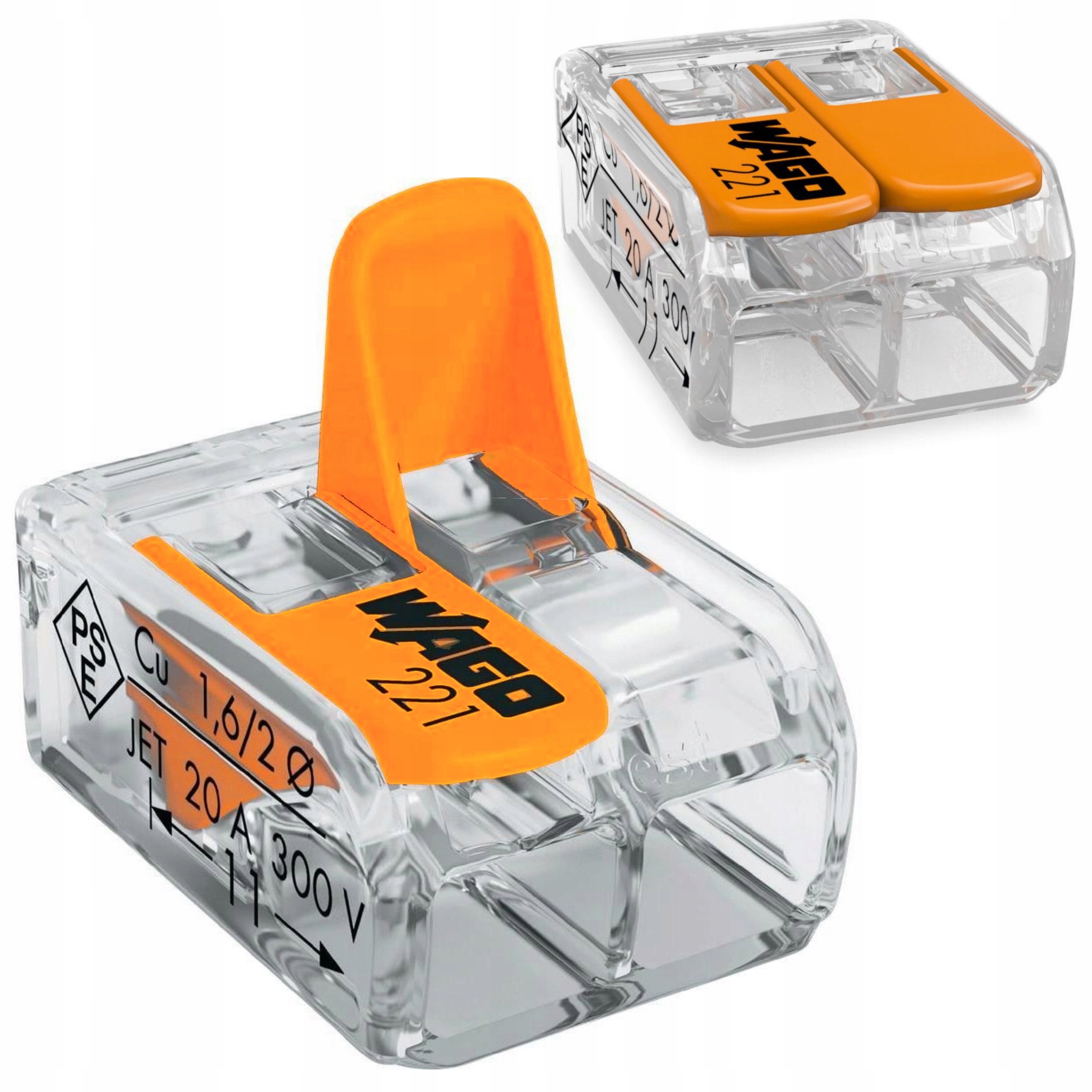 

Złączka szybkozłączka dźwignie drut 2x4mm2 100szt