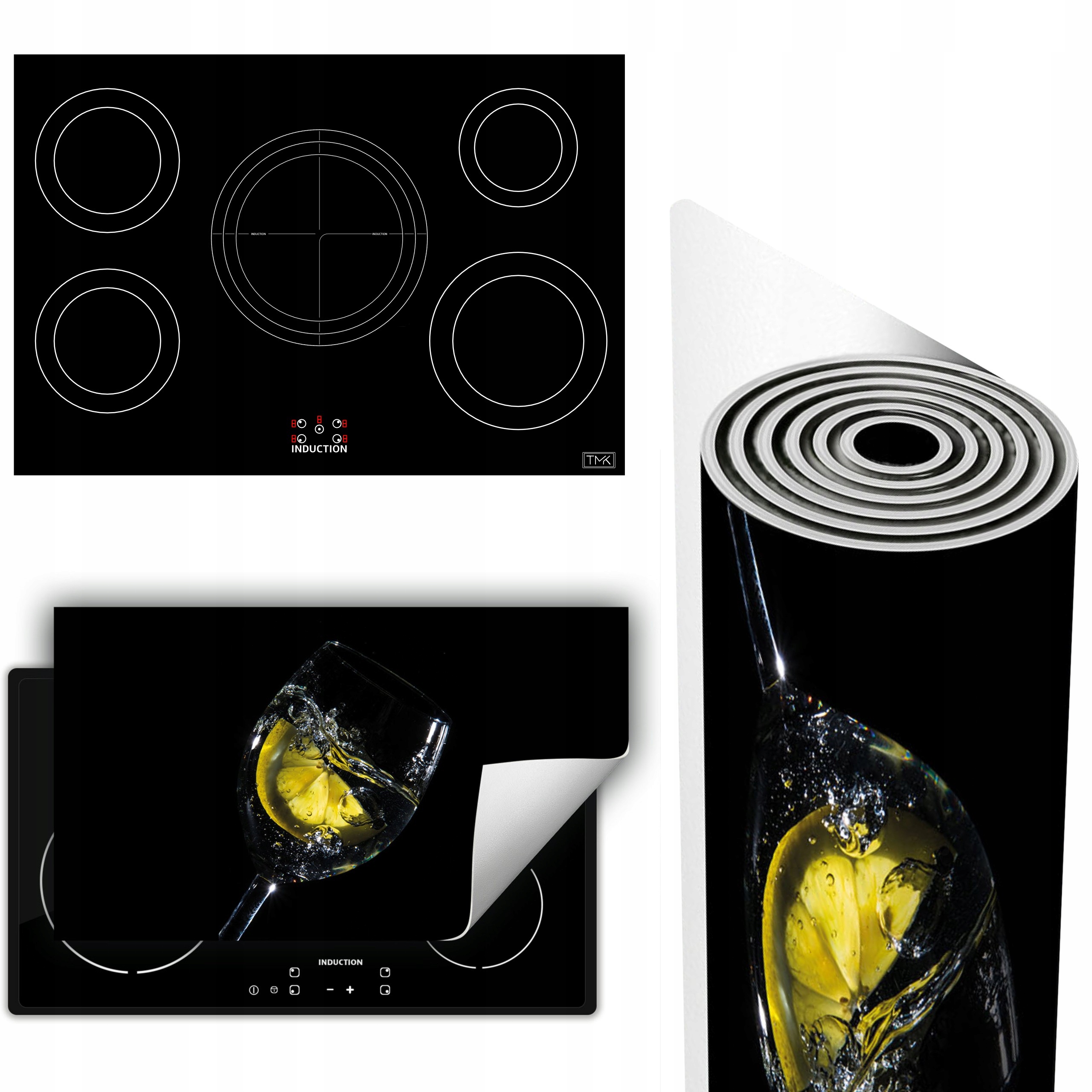 Vinylová Podložka Ochrana Kuchyňské Desky 90x52 černá Voda
