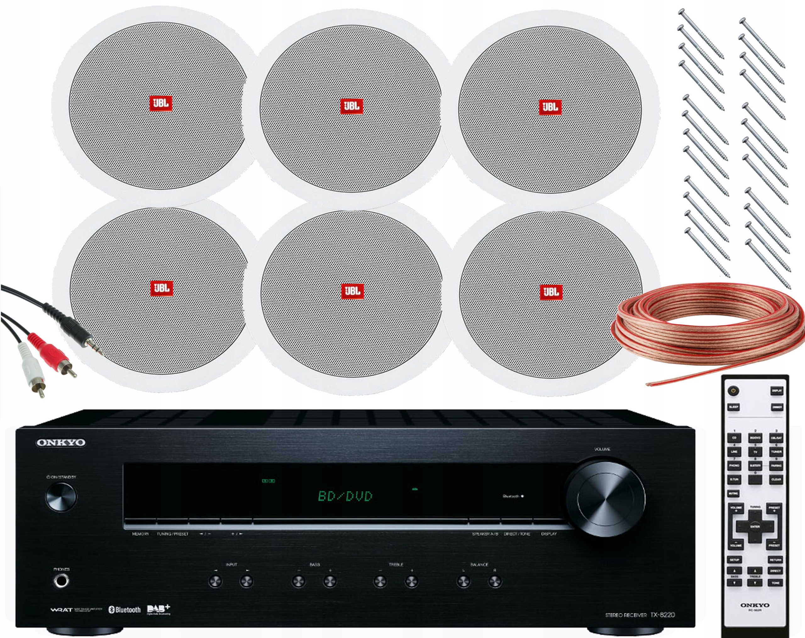 GŁOŚNIKI SUFITOWE JBL ONKYO ZESTAW NAGŁOŚNIENIA BT