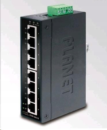 Planet switch ISW-801T, 8x 10/ 100, Din, IP30, rozšířený teplotní…
