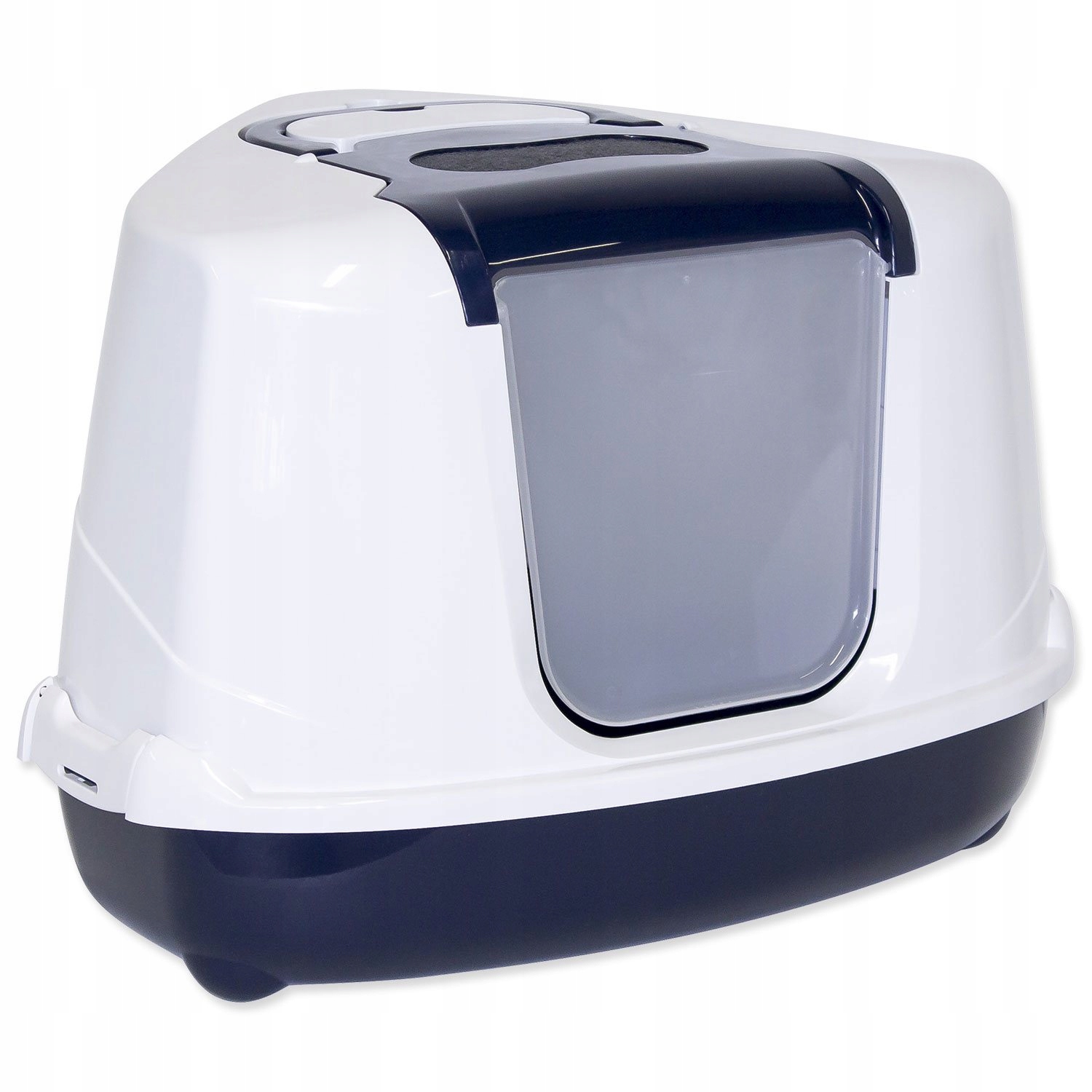 Levně Toaleta Magic Cat Jumbo s krytem rohová modrá 59x45x39cm